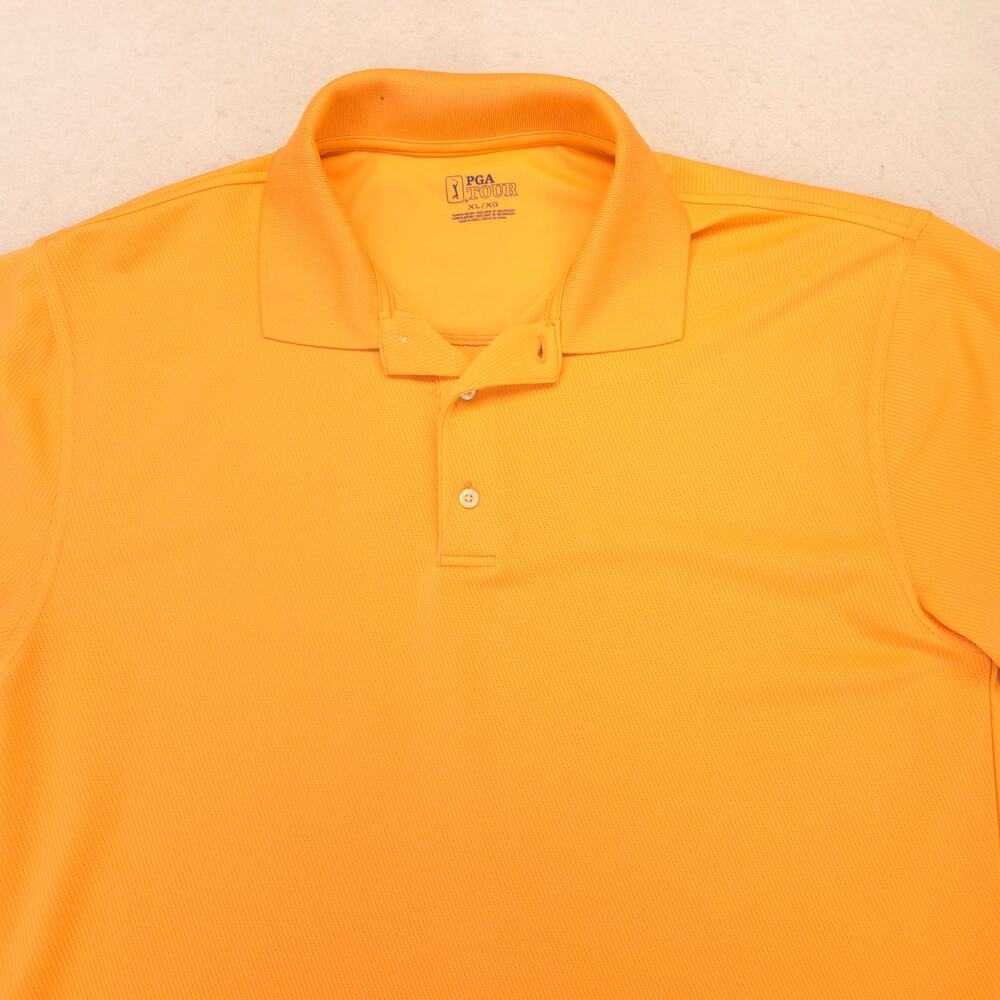 PGA Tour Casual Short Sleeve Collared Polo Shirt Adult Mens Size XL Orange
